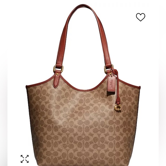 Coach Day Tan Rust Signature Canvas Day Tote “ No Pouch” - Picture 1 of 13